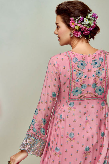 Pink Plus Size Embroidered Pure Muslin Salwar Kameez SFYS155202