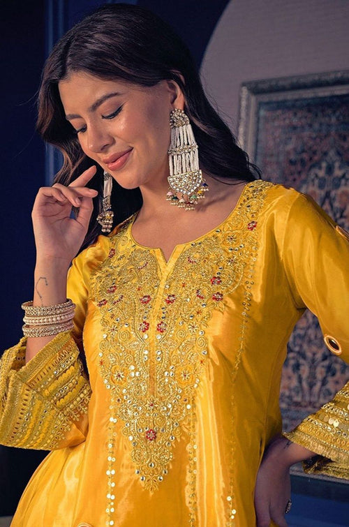 Yellow Silk Co-ords - SFFK40802R