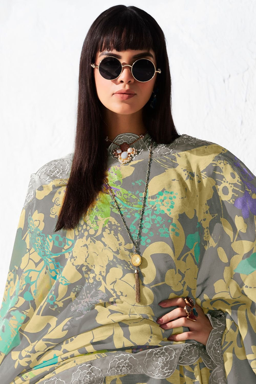 Grey Muslin Plus Size Salwar Kameez - SFYS156605