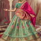 Mint Green Banarasi Silk Bridal Lehenga Choli Stone Work SFZ143007