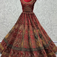 Red Heavy Handwork  Bridal Lehenga Choli In Velvet SFZ141808