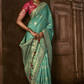 Buy Indian Wedding Blue Silk Weaving Classic Saree SFSR271642