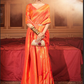 Orange Woven Handloom Silk Wedding Party Saree SFZ135201