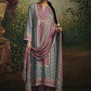 Grey and Pink Muslin Pant Style Designer Salwar Suit SFZ143564