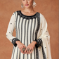 Off White Designer Silk Party Palazzo Suit SFS272089