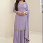 Buy Designer Purple Organza Silk Palazzo Salwar Suit SF272339