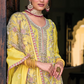 Yellow Haldi Chinon Readymade Salwar Kameez Suit SFSR272004