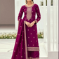 Purple Silk Wedding Sangeet Salwar Palazzo Kameez SFSR272696