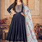 Buy Online Navy Blue Anarkali Suit In Silk SFSR233777