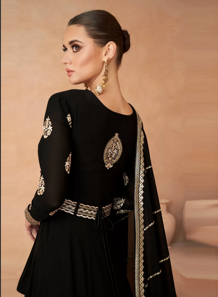 Black Embroidered Work Readymade Designer Salwar Suit SFFZ143675