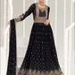 Black Embroidered Work Wedding Bridal Designer Anarkali Suit SFFZ143613