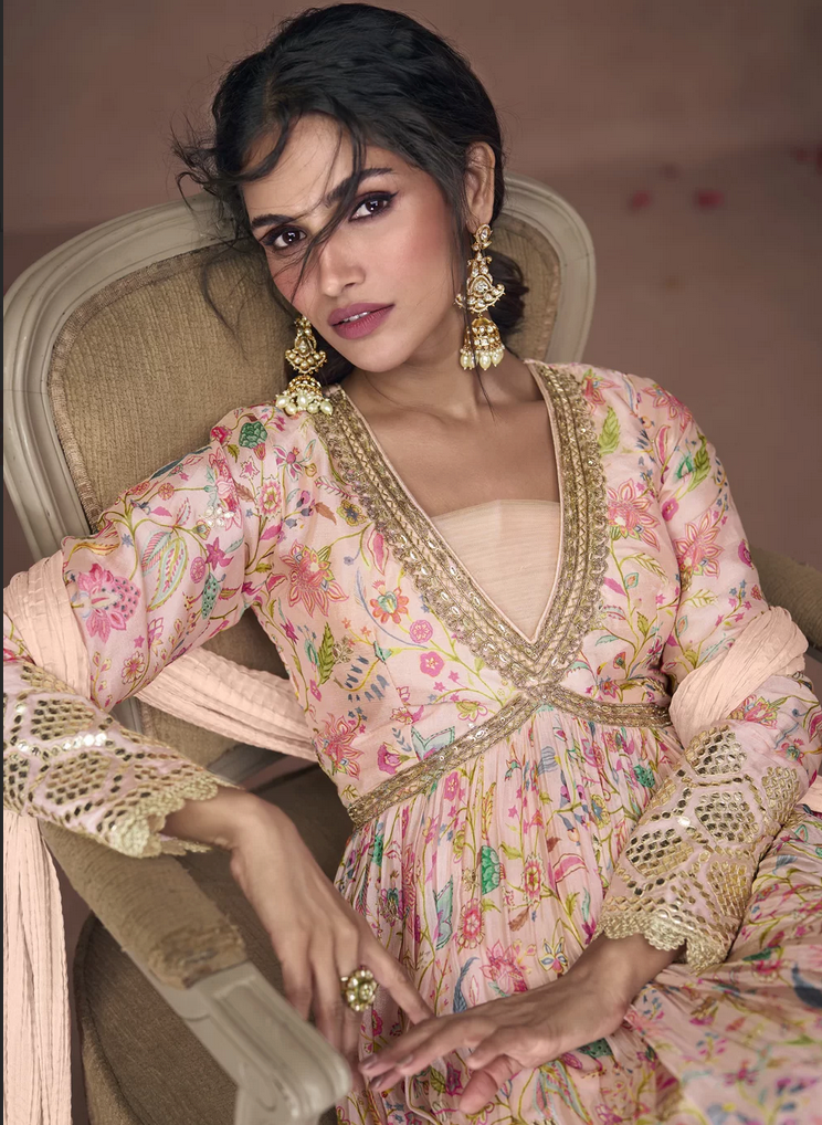 Pink Embroidered Work Wedding Bridal Designer Anarkali Suit SFFZ142846