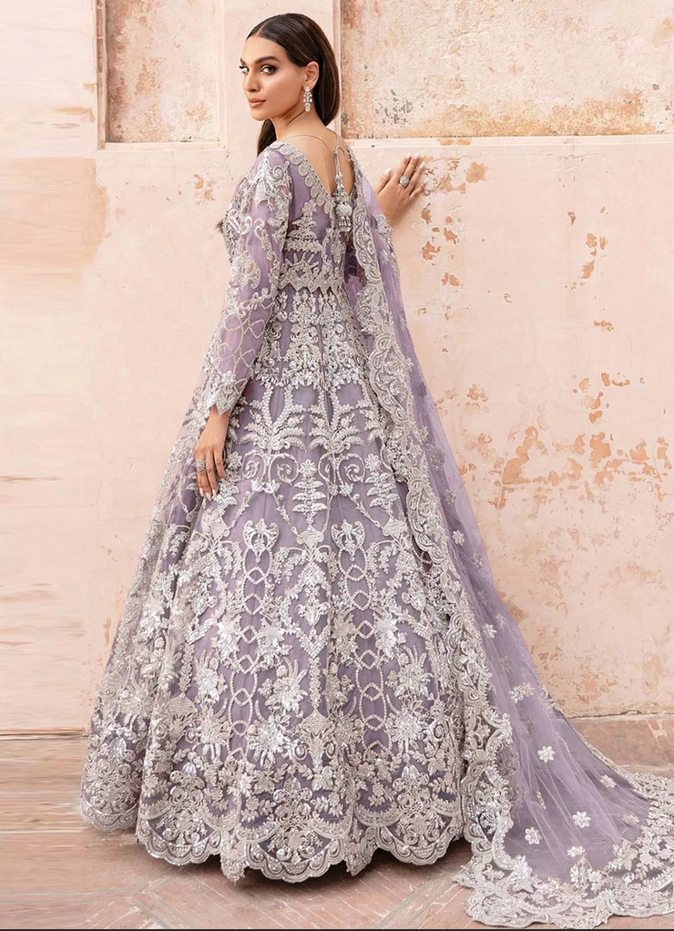 Purple Net Bridal Designer Anarkali Gown SFFZ133844