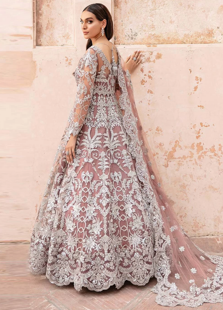 Beige Net Bridal Designer Anarkali Gown SFFZ133843