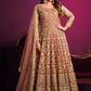 Brown Net Bridal Designer Anarkali Gown SFFZ132410