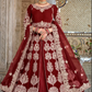 Maroon Velvet Bridal Designer Anarkali Gown SFFZ130513