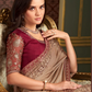 Brown Wedding Sangeet Saree In Silk For Ceremonial SRSF280154
