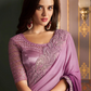 Purple  Wedding Sangeet Saree In Silk For Ceremonial SRSF280168