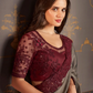 Grey Wedding Sangeet Saree In Silk For Ceremonial SRSF280166