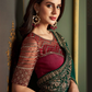 Green Wedding Sangeet Saree In Silk For Ceremonial SRSF280169