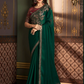 Green Wedding Sangeet Saree In Silk For Ceremonial SRSF280169