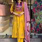 Plus Size Yellow Digital  Muslin Salwar Kameez Suit SFSR278204
