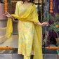 Plus Size Yellow Digital  Muslin Salwar Kameez Suit SFSR276582