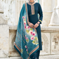 Plus Size Teal  Digital Salwar Kameez Suit In Rayon SFSR229306