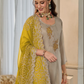Beige Readymade Wedding Salwar Suit In Organza SFSR280910