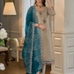 Beige Green Readymade Wedding Salwar Suit In Organza SFSR280908