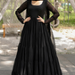 Black Wedding Anarkali Gown In Georgette SFSRESKDEI2404
