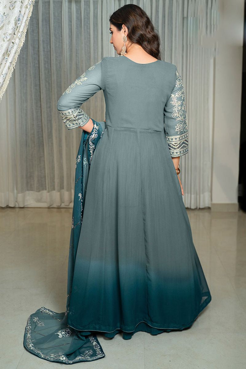 Grey Georgette Readymade Anarkali Lehenga Suit SFPRF260501R
