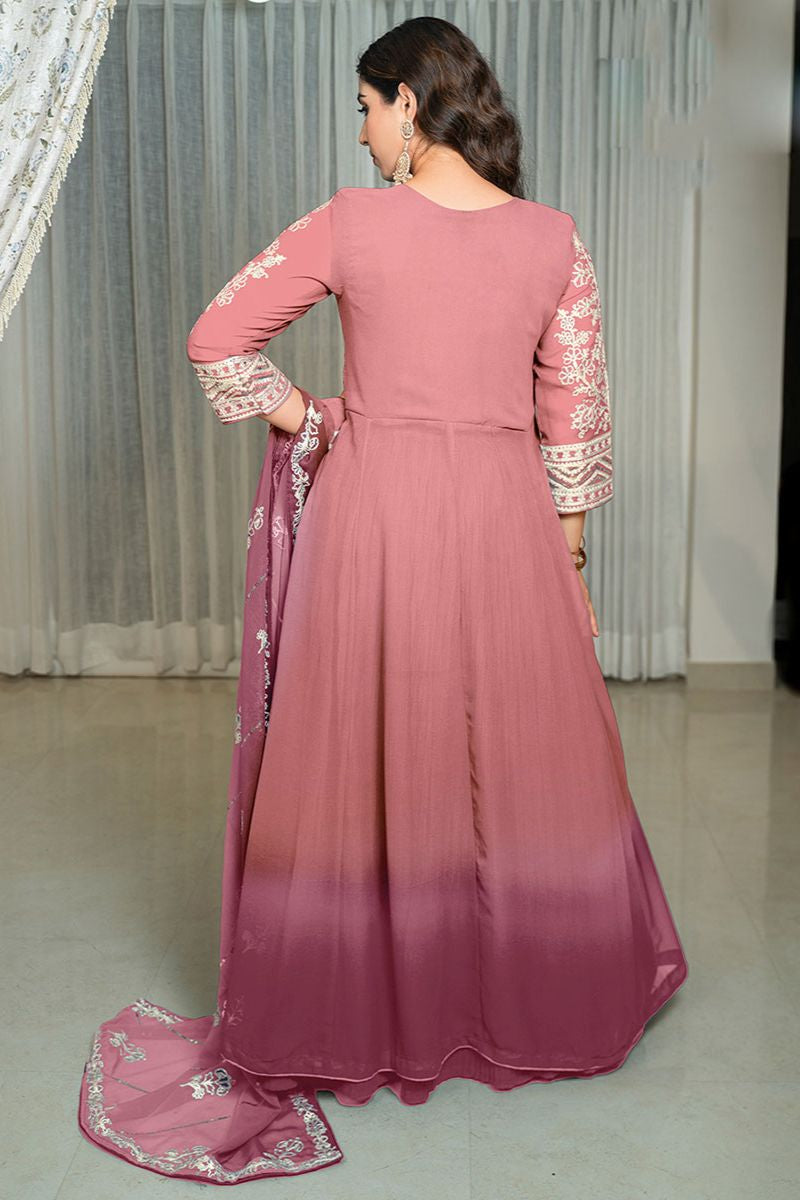 Pink  Georgette Readymade Anarkali Lehenga Suit SFPRF260502R