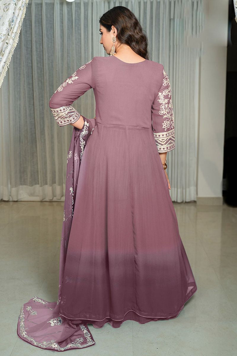 Pink Georgette Readymade Anarkali Lehenga Suit  SFPRF260504R