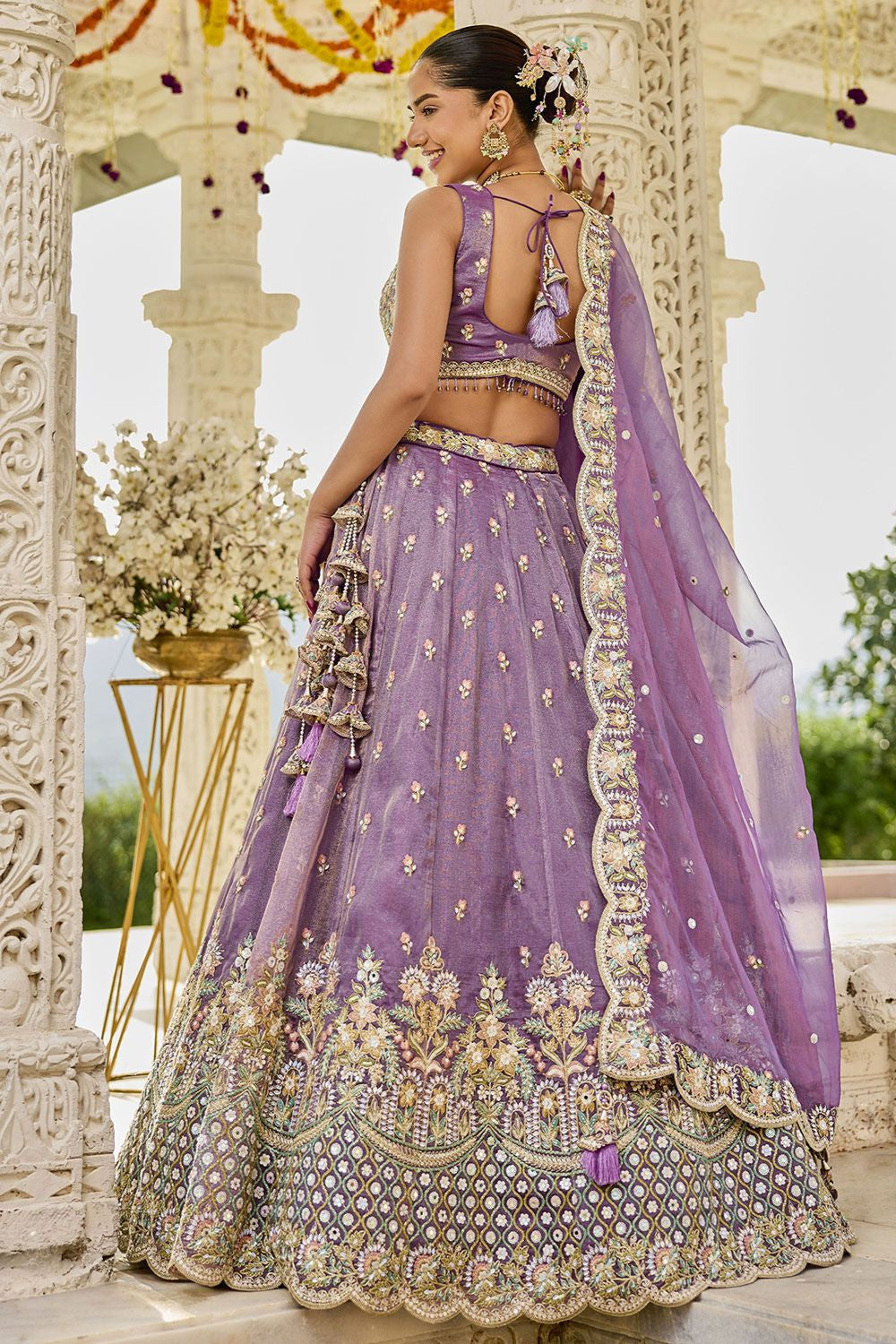 Purple Silk Lehenga Choli - SFPRF261708R