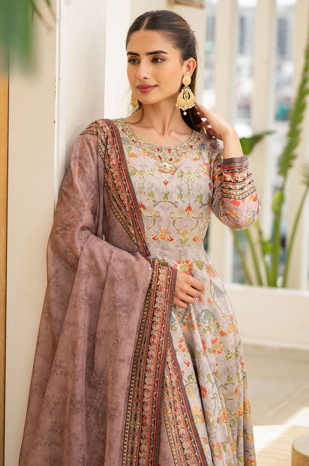 Pink Satin Salwar Kameez - SFPRF276802R
