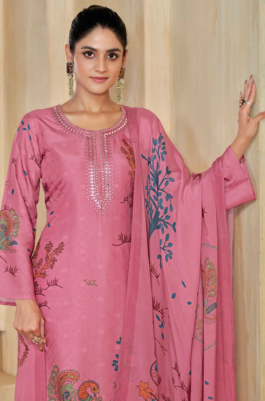 Pink Silk Salwar Kameez - SFPRF278601