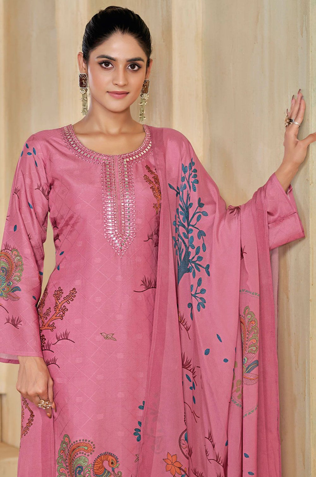 Pink Silk Salwar Kameez - SFPRF278601