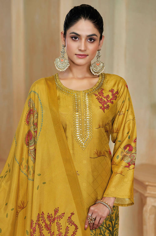 Yellow Silk Salwar Kameez - SFPRF278602