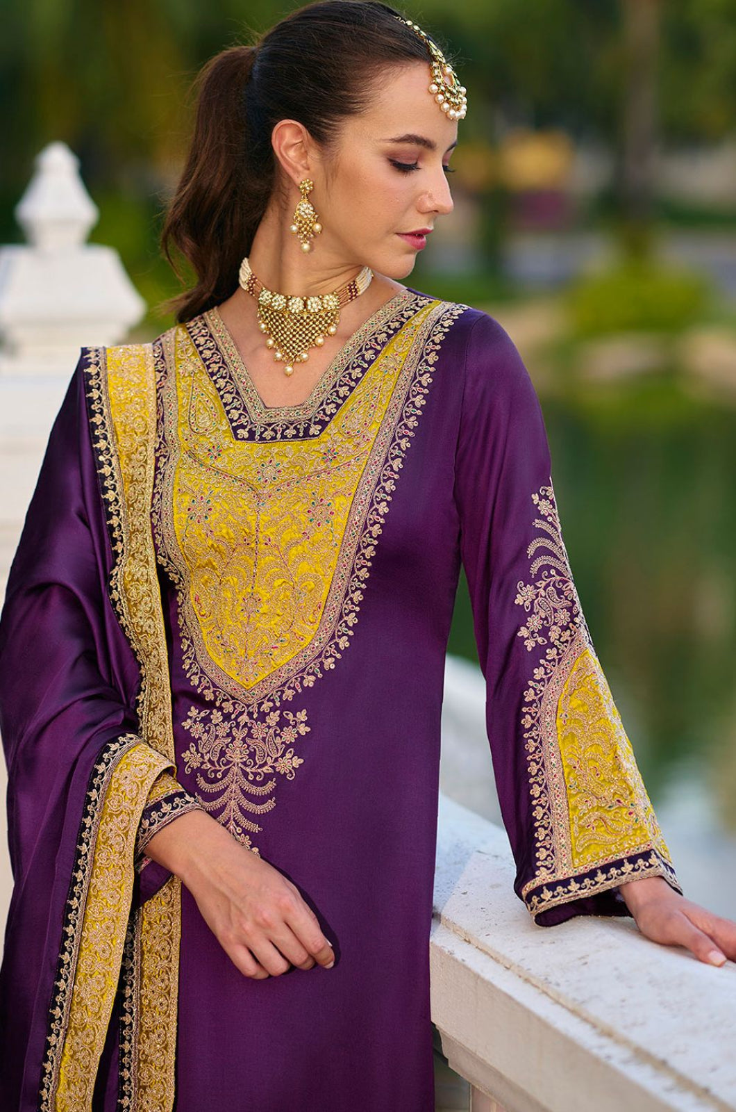 Purple Silk Salwar Kameez - SFPRF278701
