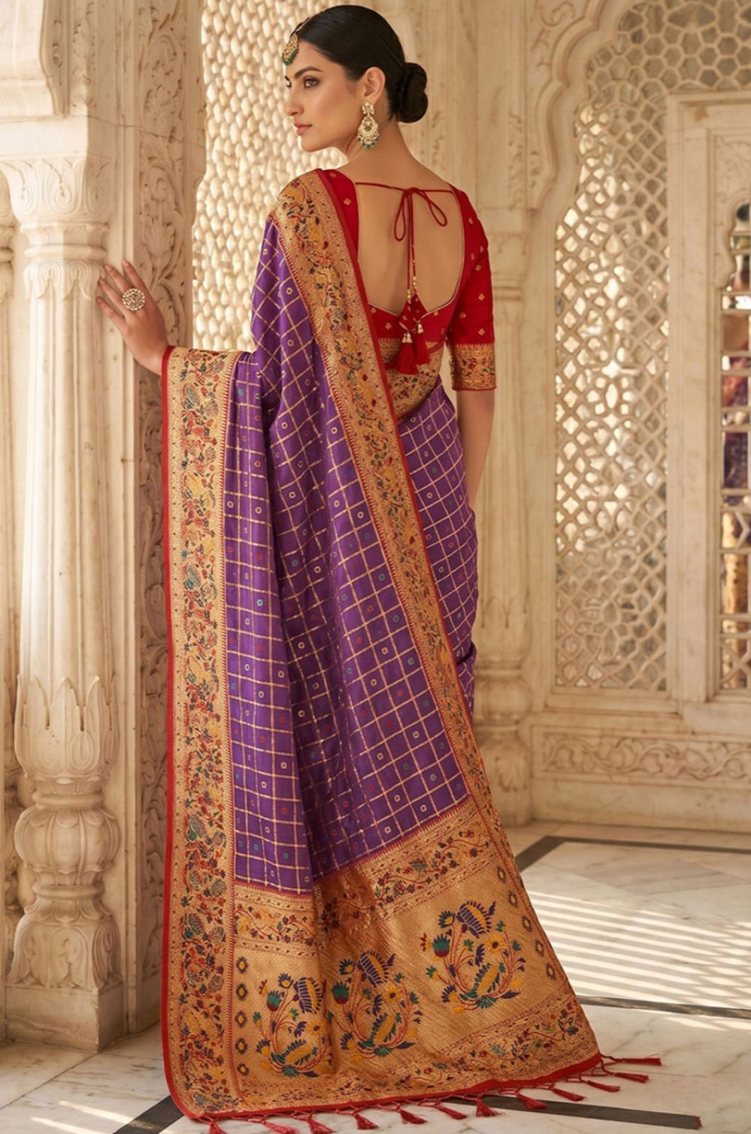 Purple Banarasi Sarees - SFPRF279601