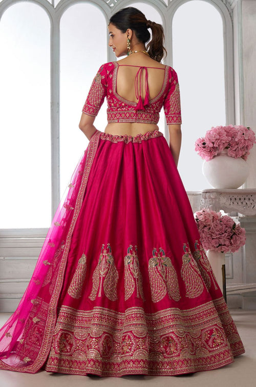 Pink Silk Lehenga Choli - SFPRF280002