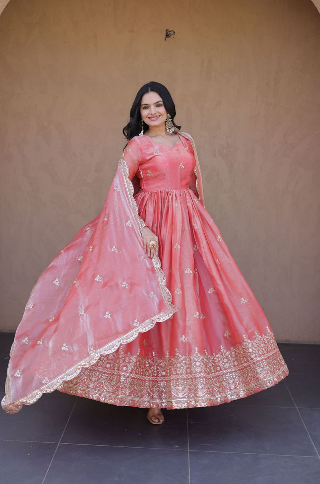 Pink Silk Gowns - SFPRF280301R