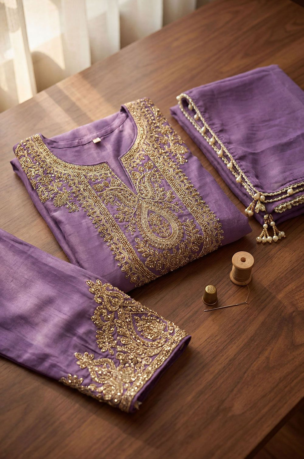 Purple Tissue Salwar Kameez - SFPRF281103R