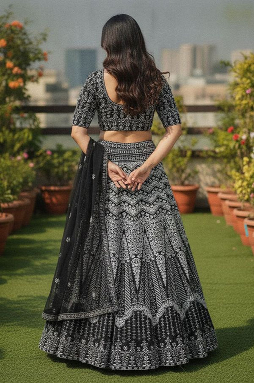 Black Georgette Lehenga Choli - SFSA577901
