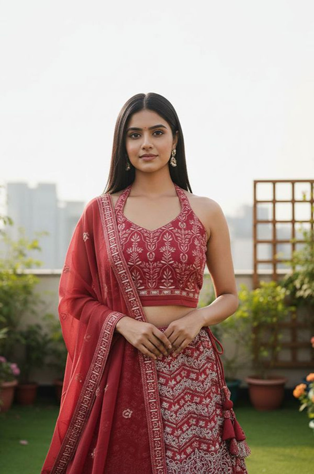 Maroon Georgette Lehenga Choli - SFSA577903