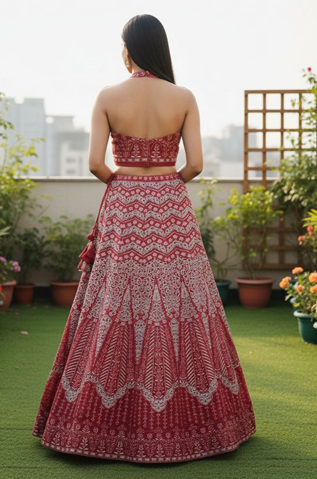 Maroon Georgette Lehenga Choli - SFSA577903