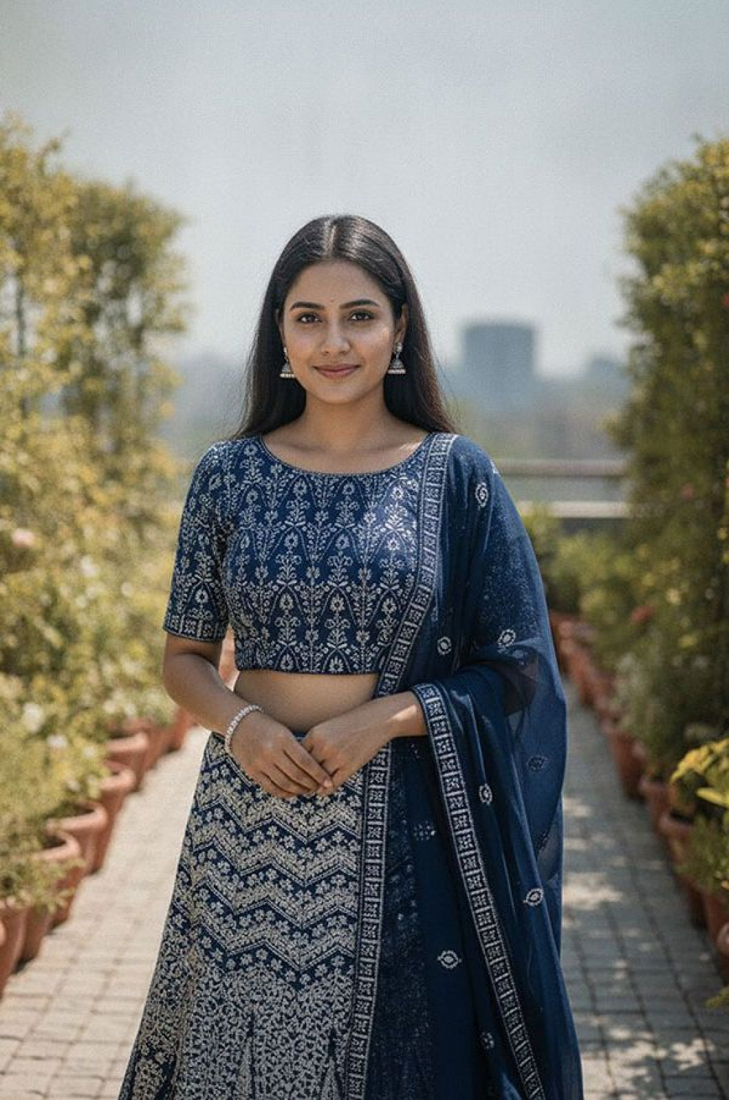 Blue Georgette Lehenga Choli - SFSA577904