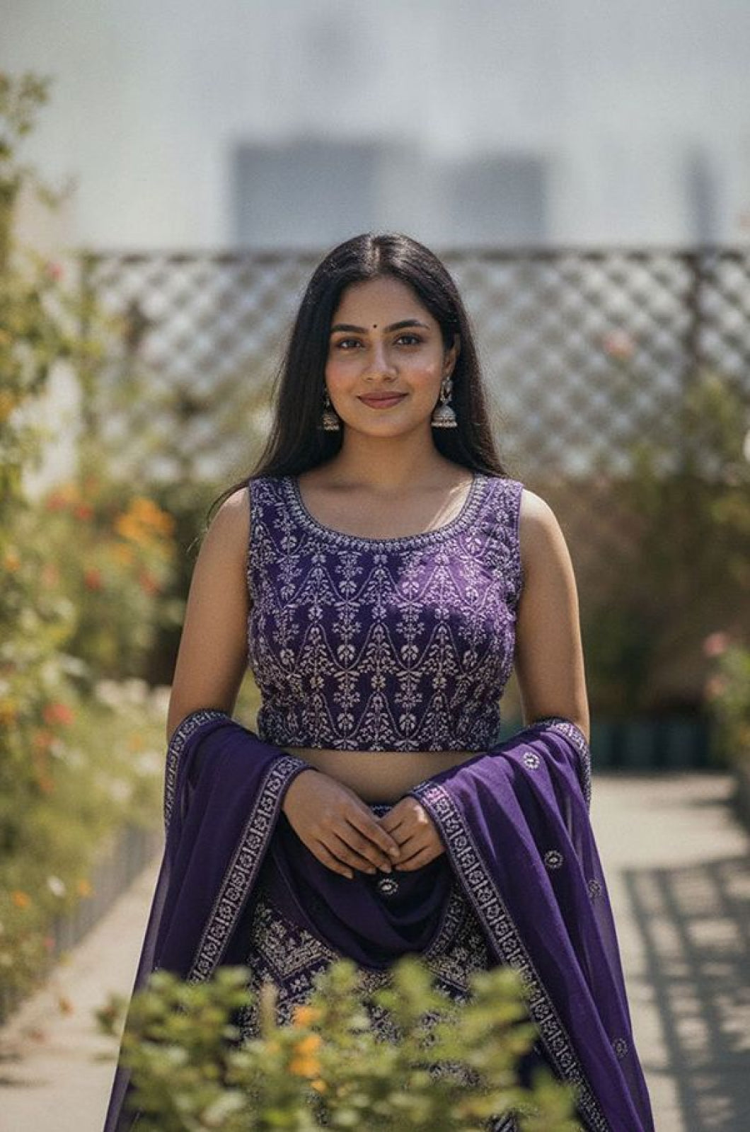 Purple Georgette Lehenga Choli - SFSA577905
