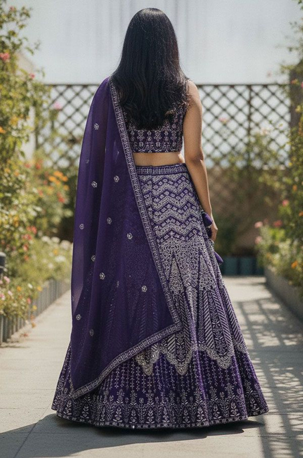 Purple Georgette Lehenga Choli - SFSA577905